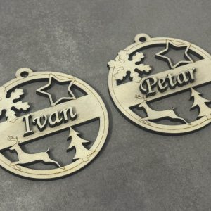 Unique Christmas balls made of wood – with name or message